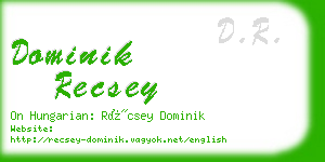 dominik recsey business card